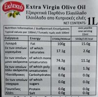 Extra virgin olive oil - Διατροφικά στοιχεία - fr